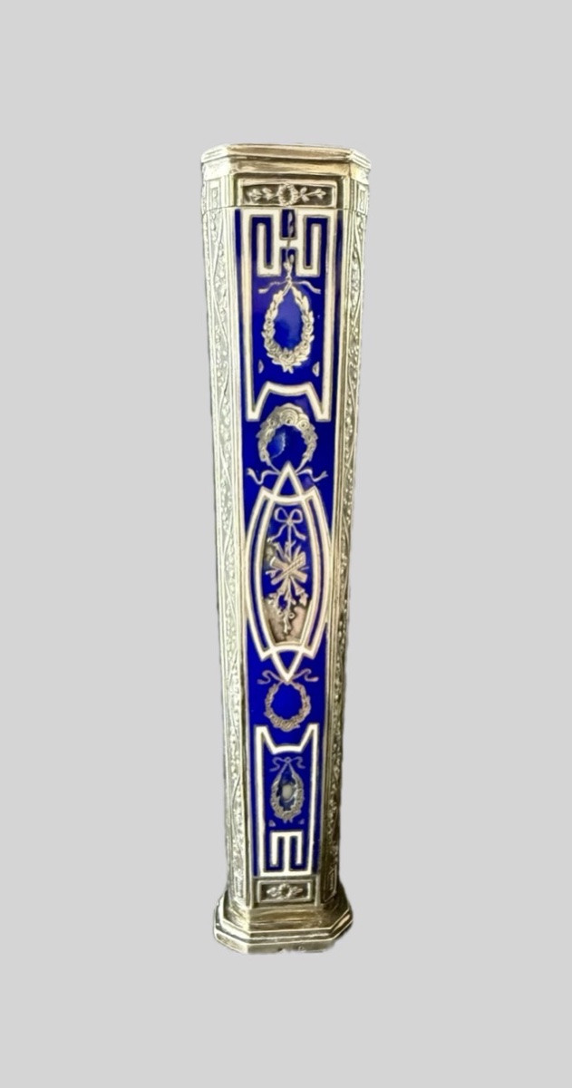 Cachet de correspondance en argent émaillé bleu Maison Fouquet-Lapar, Paris, vers 1898–1912-photo-3