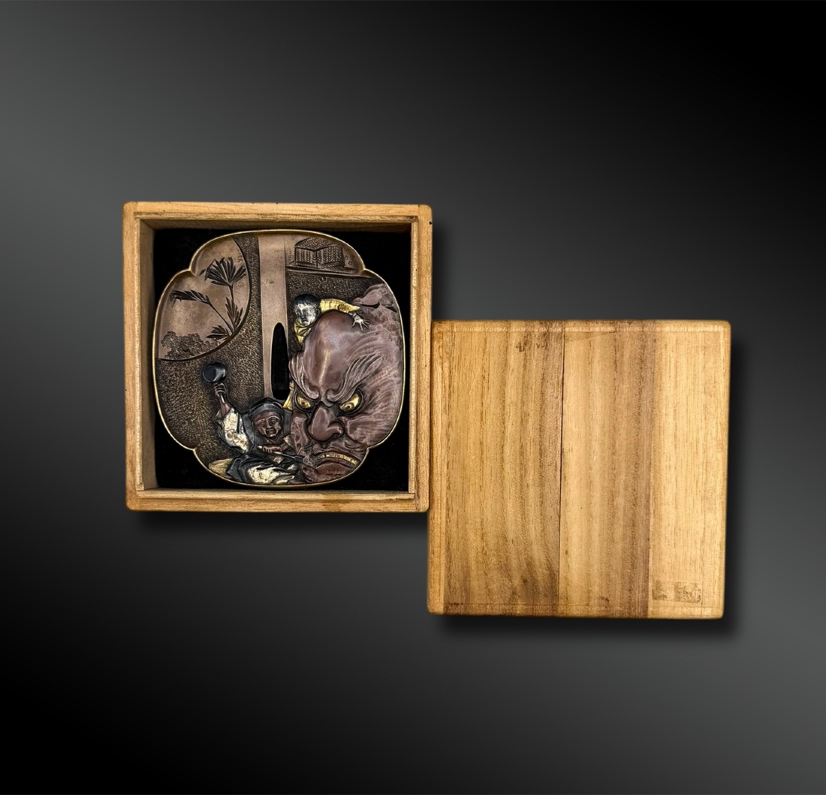 TSUBA NARRATIVE SCULPTURALE — KYŌTO (YAMASHIRO-NO-KUNI) — SIGNÉE TENPŌ — ÉPOQUE EDO-photo-3