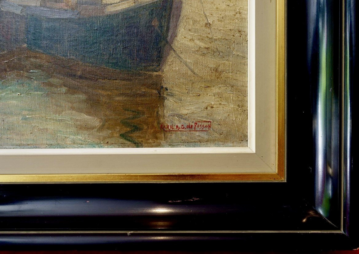 Karel A.G. De Posson (1889-1960) Vue portuaire industrielle — Belgique, vers 1920-photo-3