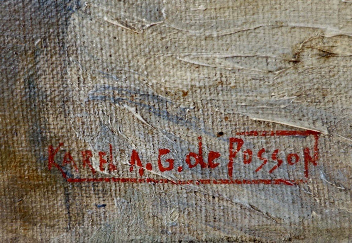 Karel A.G. De Posson (1889-1960) Vue portuaire industrielle — Belgique, vers 1920-photo-4