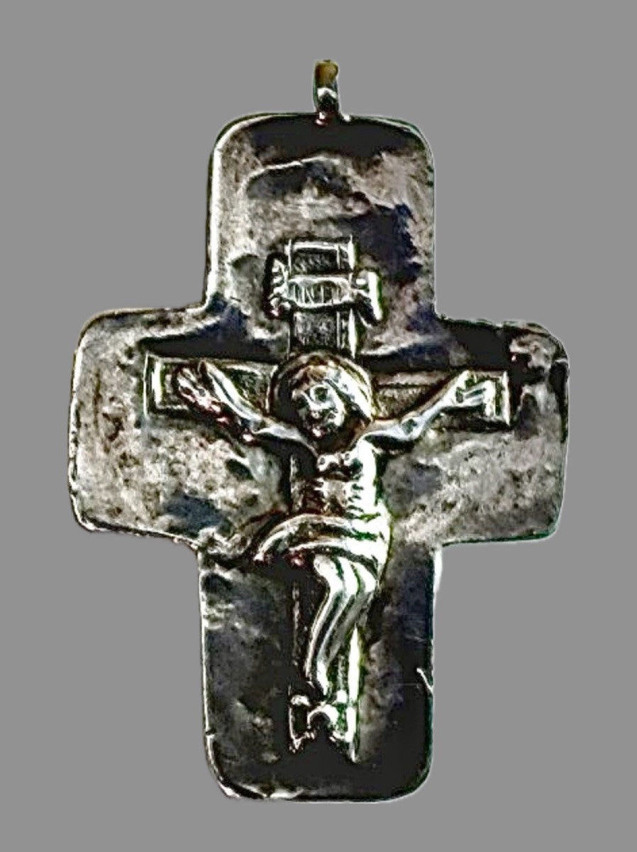 Portable Byzantine Reliquary Cross In Enamelled Vermeil -photo-4