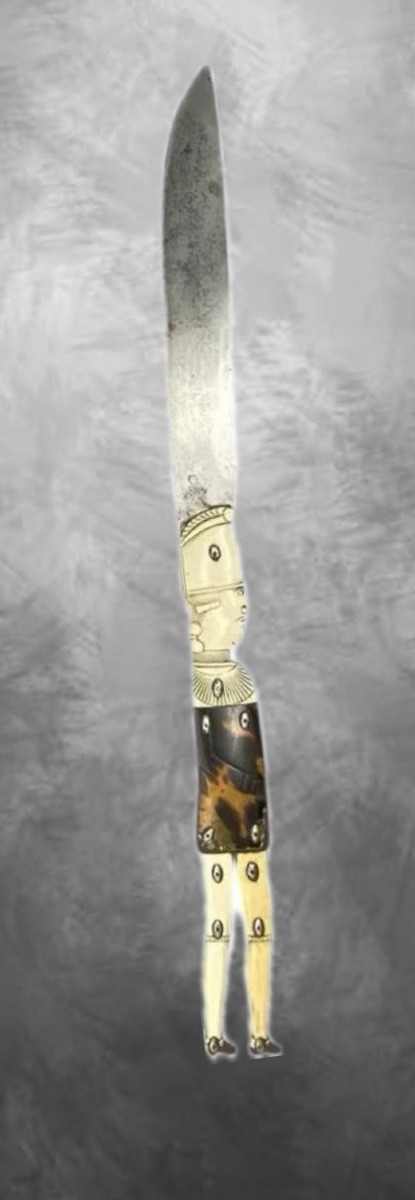 Rare Grand Couteau Figuré Révolution Française-photo-2