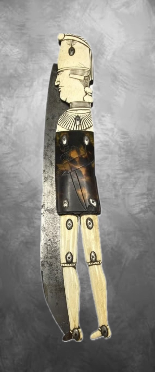 Rare Grand Couteau Figuré Révolution Française-photo-3