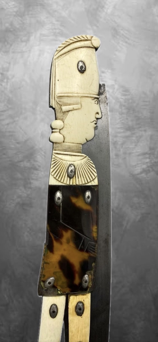 Rare Grand Couteau Figuré Révolution Française-photo-4