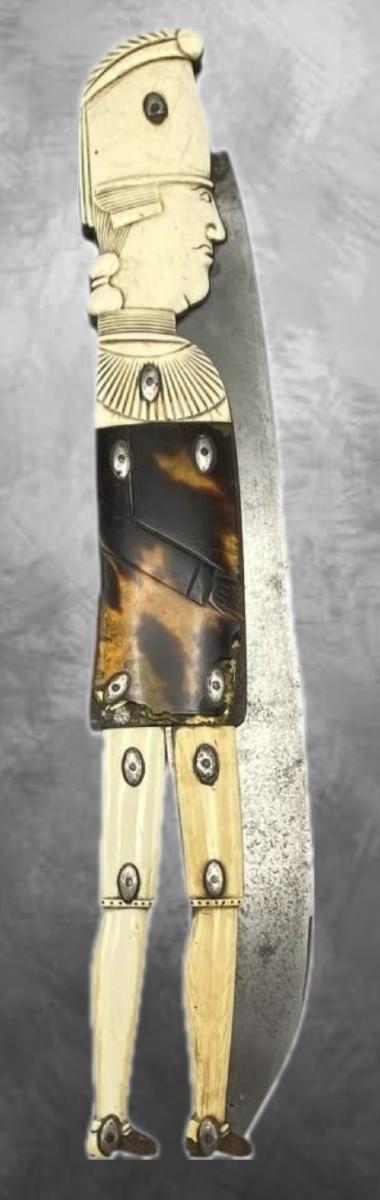 Rare Grand Couteau Figuré Révolution Française