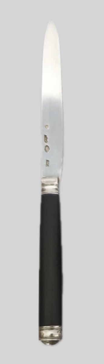 Six Solid Silver Fruit Knives-photo-3
