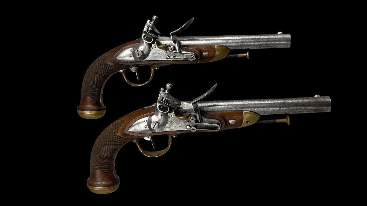 PAIRE DE PISTOLETS D'OFFICIER, MODÈLE 1816, RESTAURATION.-photo-8