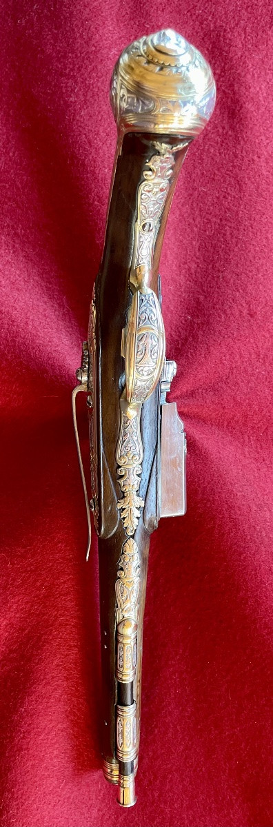 Michele Battista Pair Of Flintlock Pistols With Coat Of Arms, Royal Manufactory Of Naples Second Half-photo-2