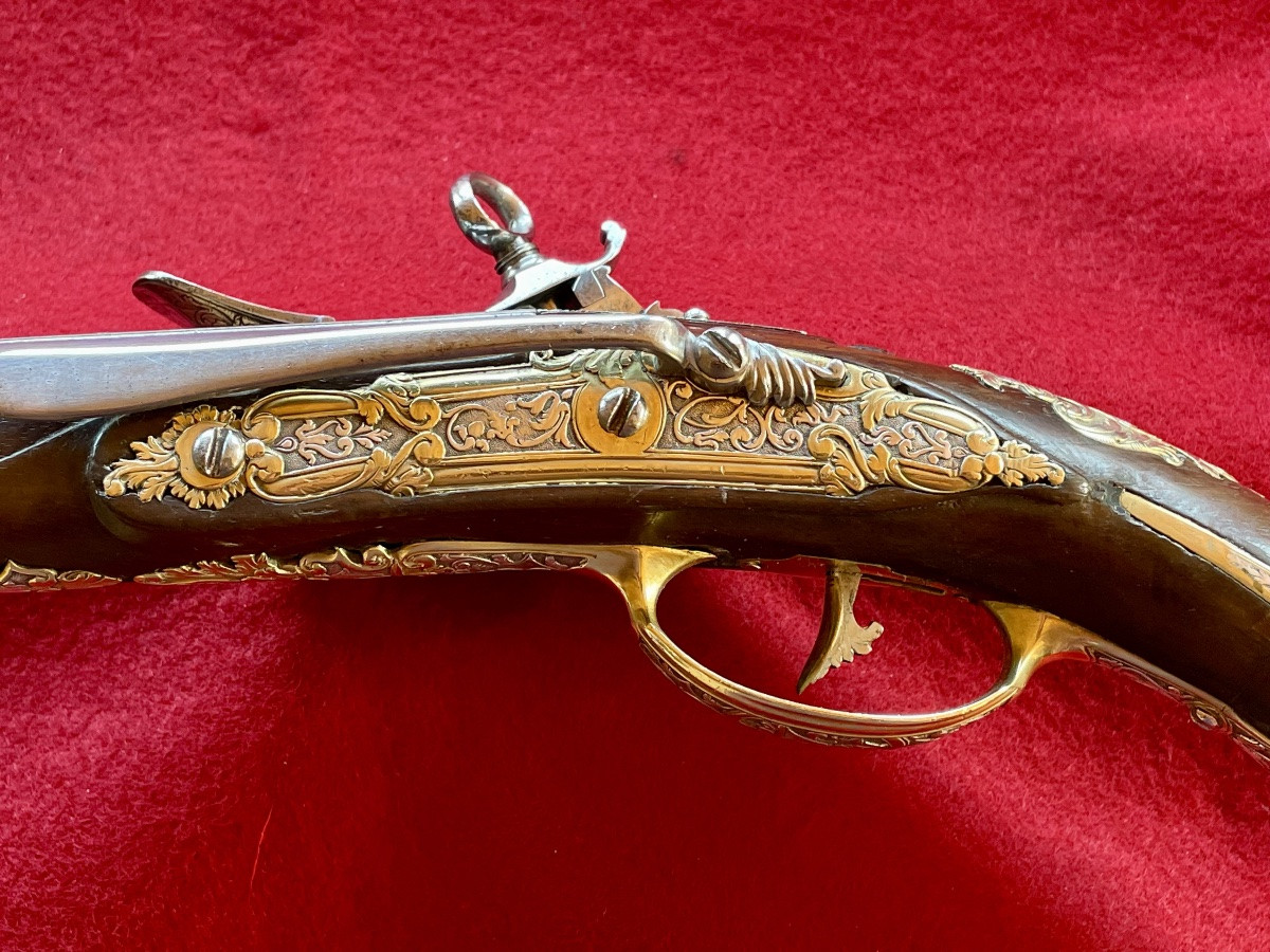 Michele Battista Pair Of Flintlock Pistols With Coat Of Arms, Royal Manufactory Of Naples Second Half-photo-4