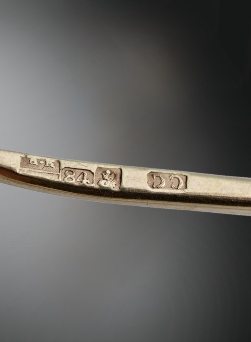 Twelve Silver-gilt And Nielloed Spoons, Moscow 1850-photo-3