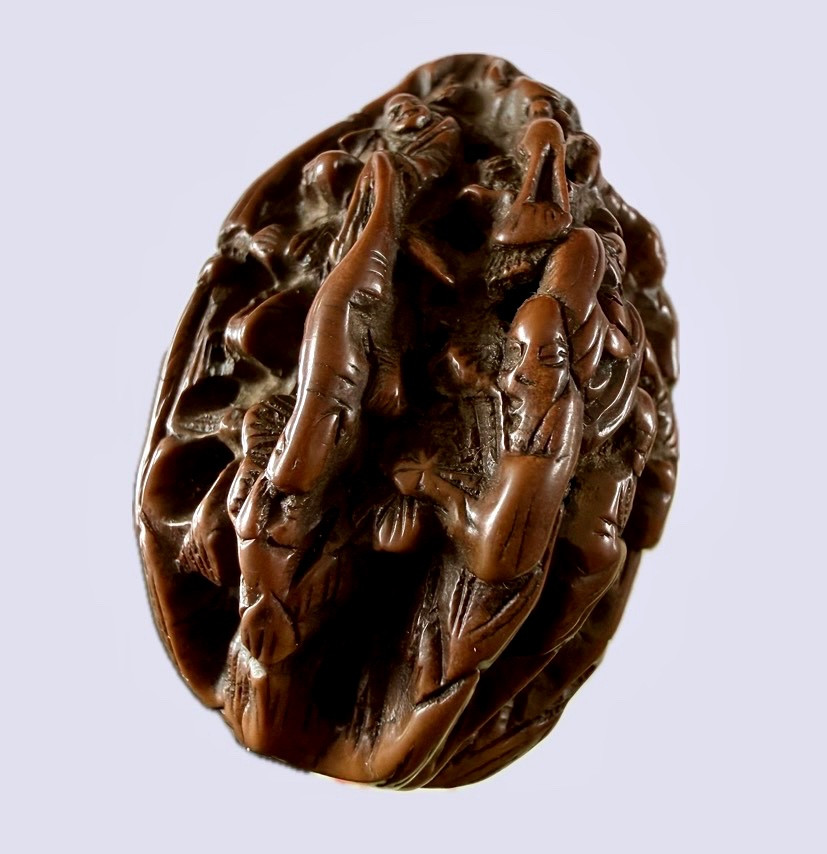 Natural Core Carved With Immortals, Dragon And Tiger-photo-2