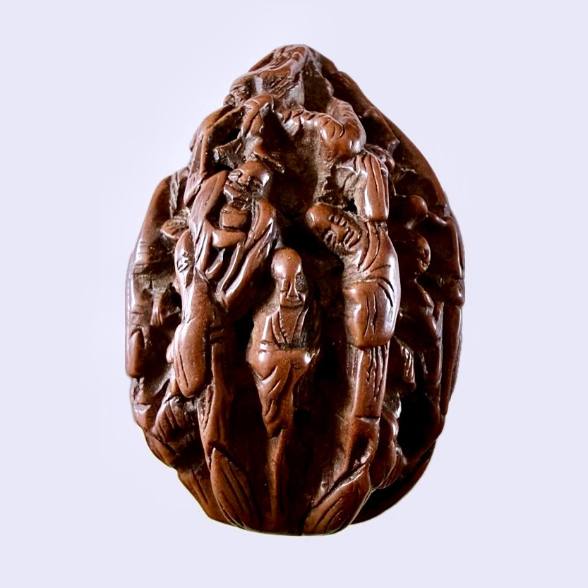 Natural Core Carved With Immortals, Dragon And Tiger-photo-4