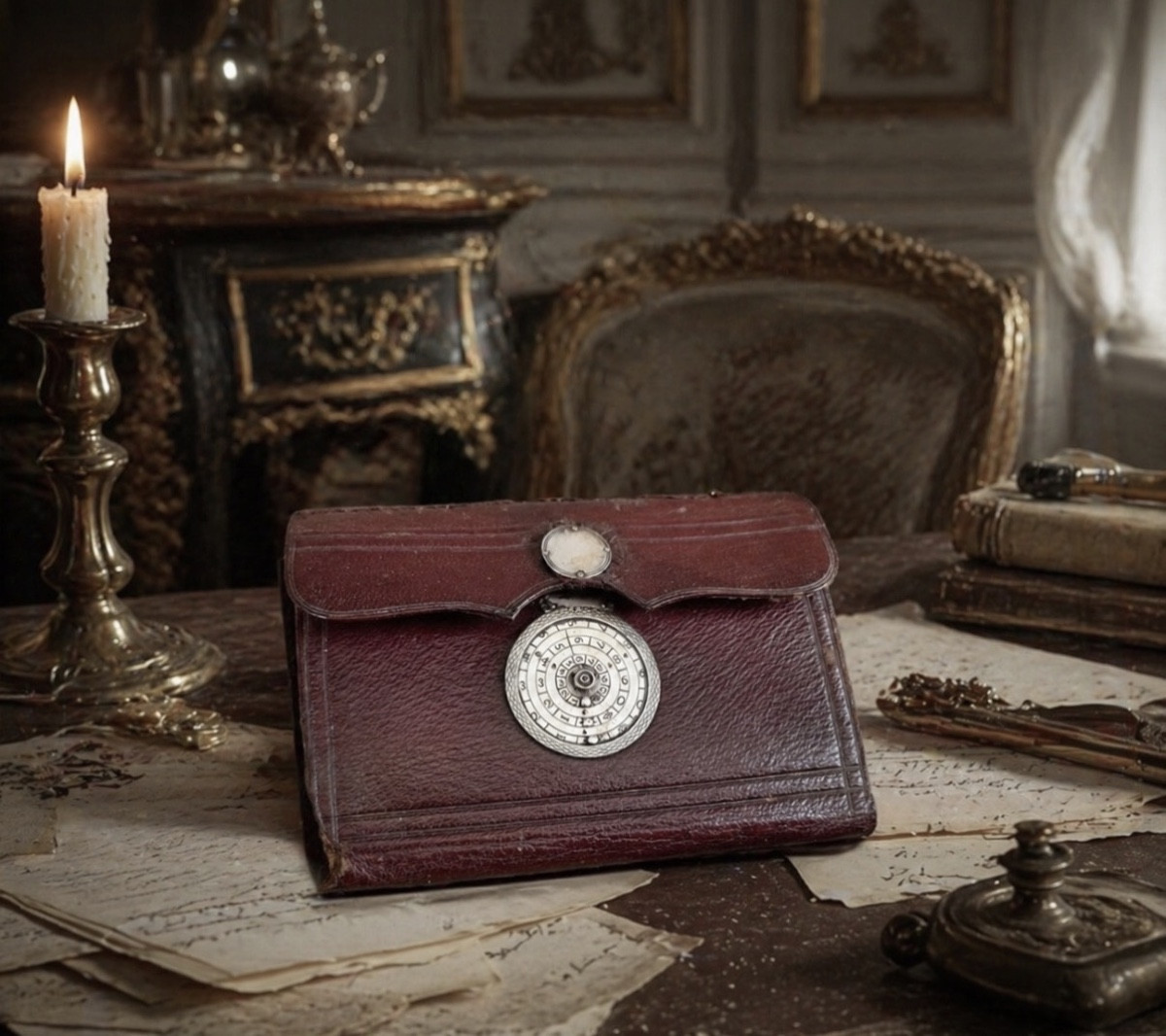 PORTEFEUILLE À SERRURE À COMBINAISON   INVENTION DE L’ABBÉ BOISSIER – PARIS, VERS 1785  