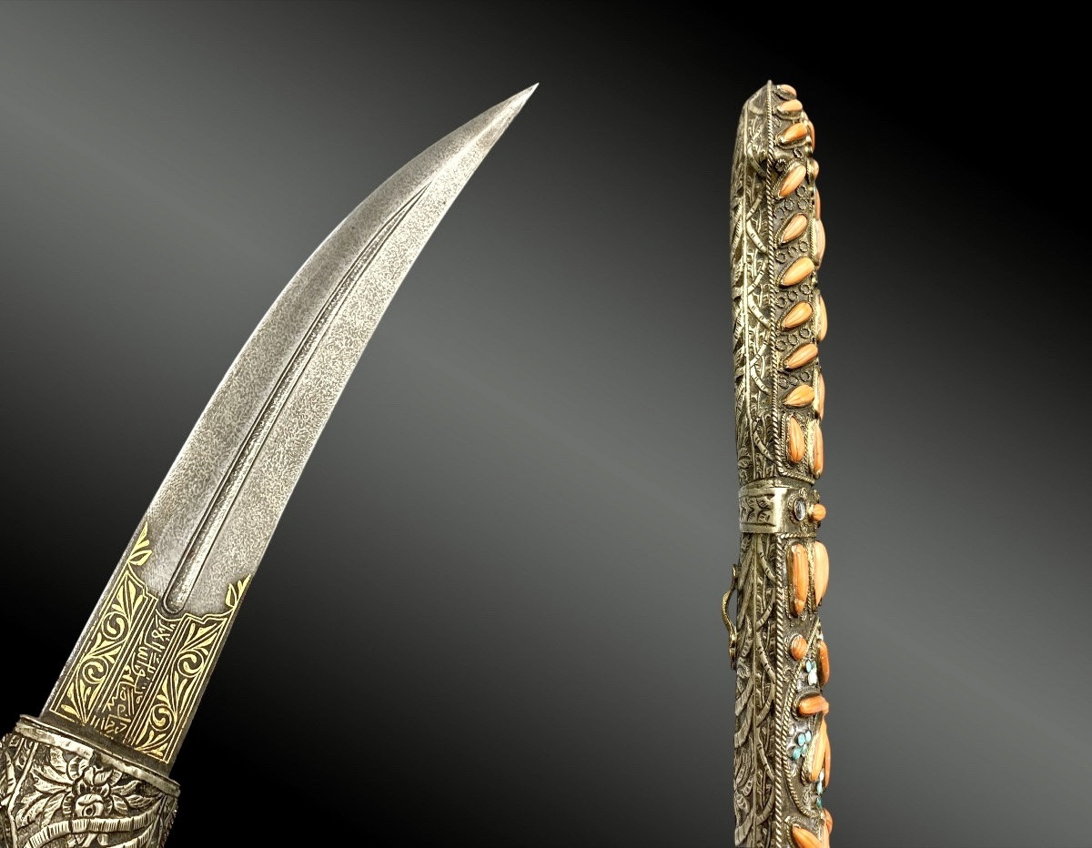 Ottoman Jambiya Of Prestige With Coral Larms Trebizond, Ottoman Empire, XIXᵉ Century-photo-2