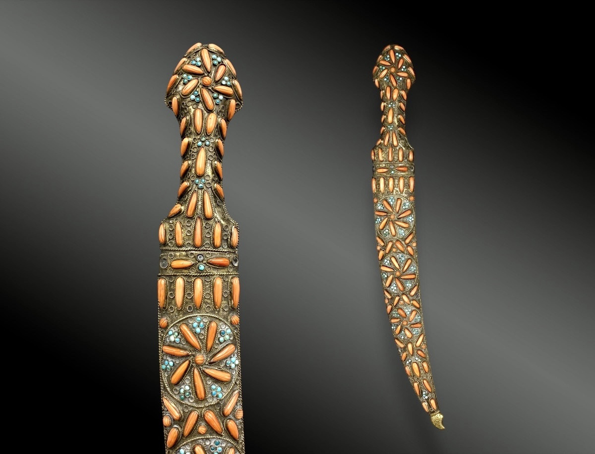 Ottoman Jambiya Of Prestige With Coral Larms Trebizond, Ottoman Empire, XIXᵉ Century