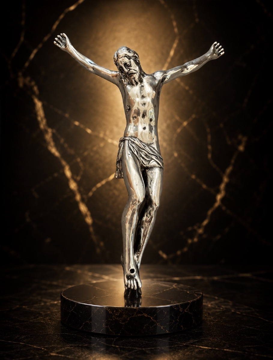 CHRIST EN ARGENT Lille, France — Époque Louis XIV