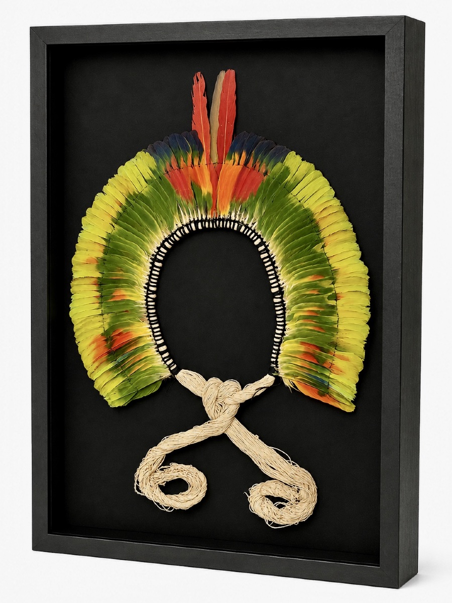 COIFFE CÉRÉMONIELLE KAYAPO (XINGU, AMAZONIE). 