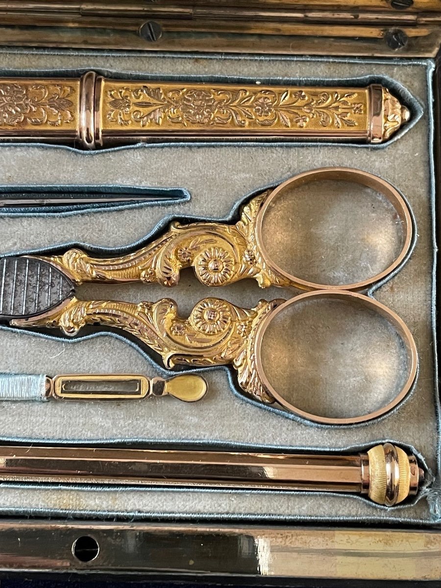 18k Solid Gold Sewing Set By Nicolas Delafontaine-photo-4