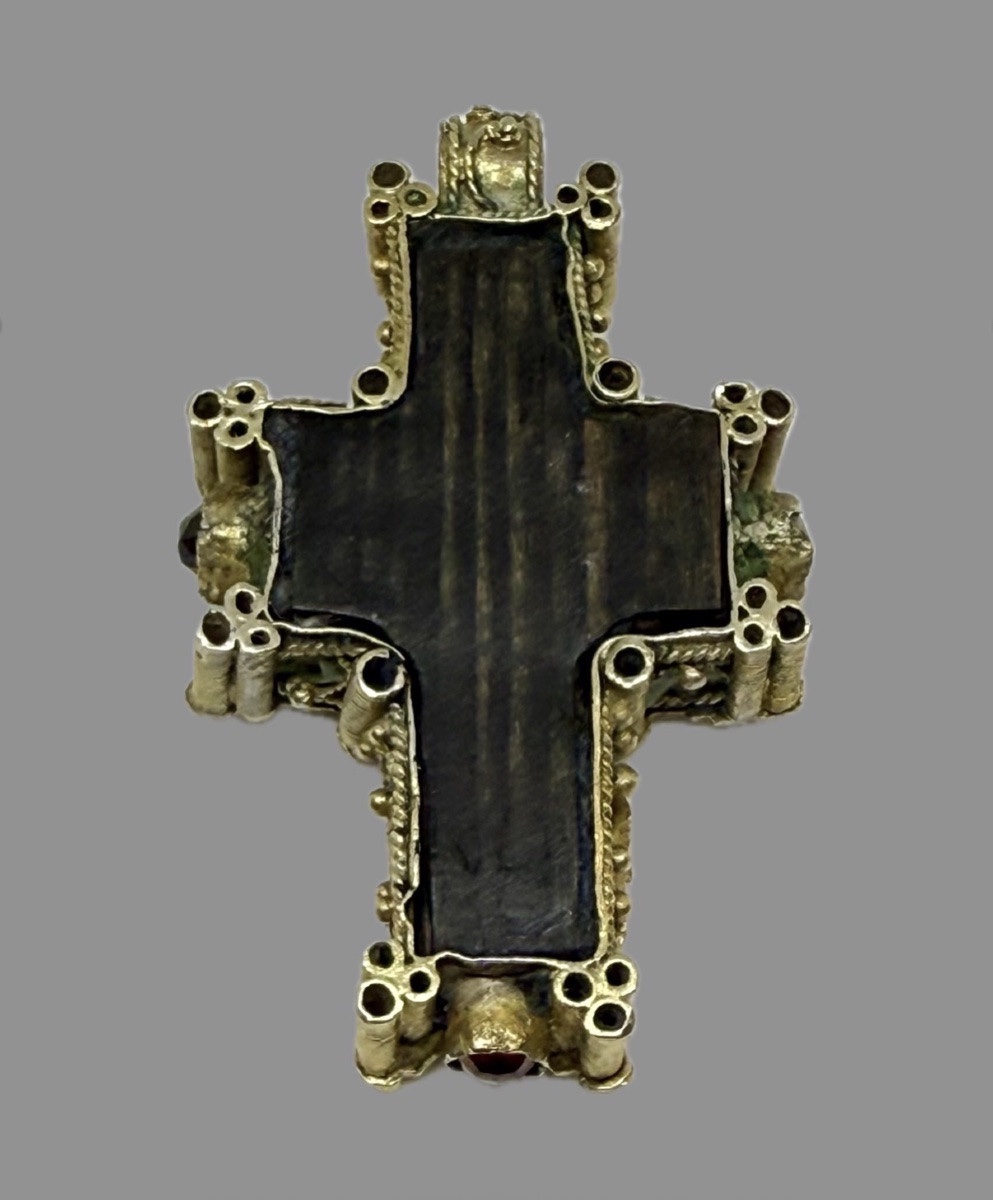 Portable Byzantine Relic Cross In Enameled Vermeil-photo-1