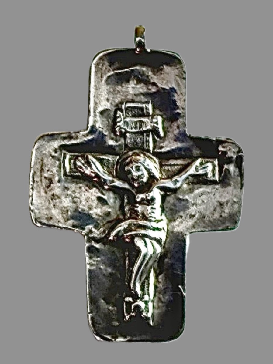 Portable Byzantine Relic Cross In Enameled Vermeil-photo-5