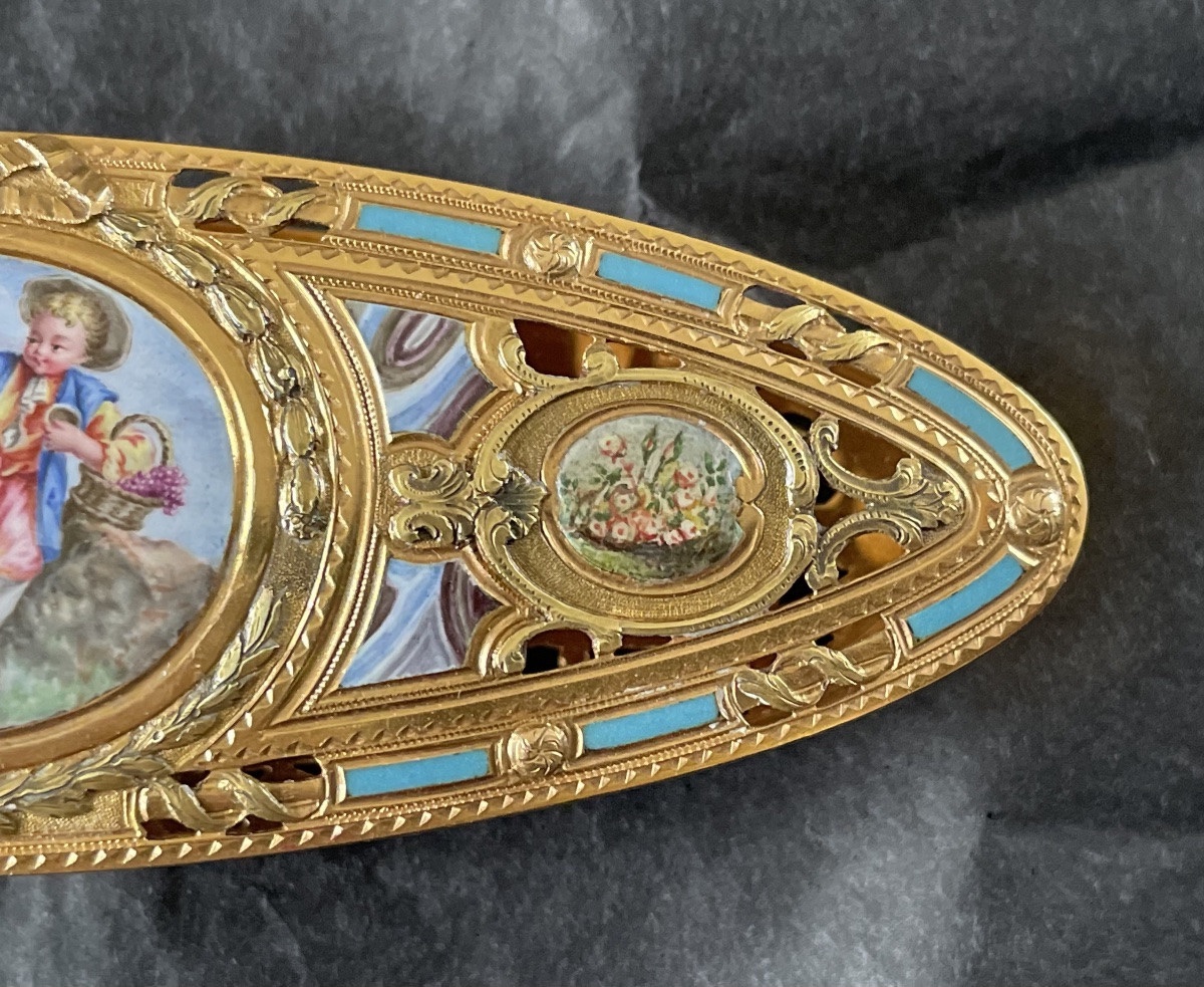 NAVETTE EN OR ÉMAILLÉ – PARIS, 1775-photo-3