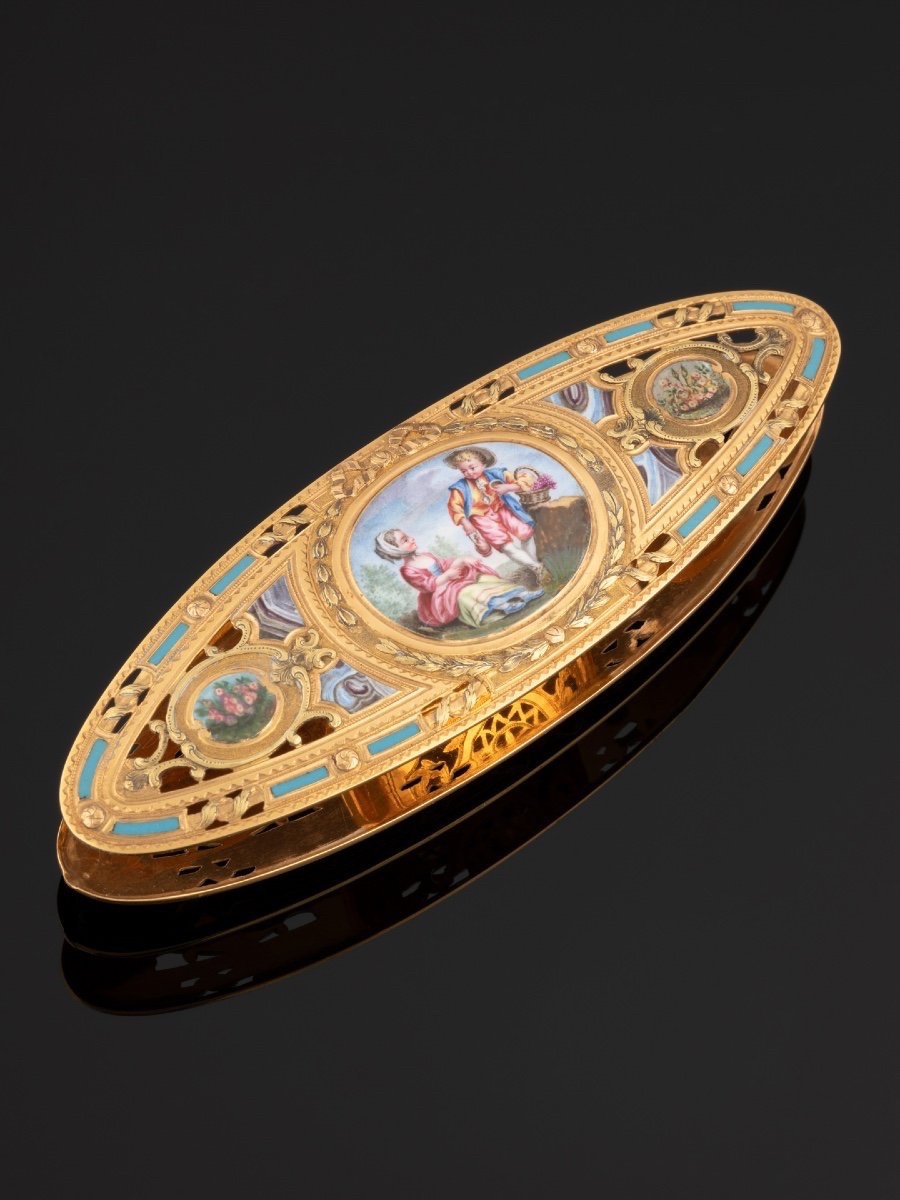 NAVETTE EN OR ÉMAILLÉ – PARIS, 1775