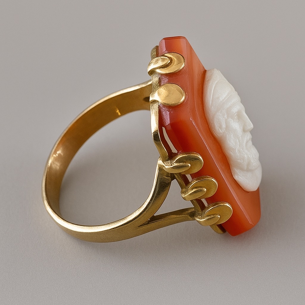 Bague au camée en agate – Or 18 carats-photo-4