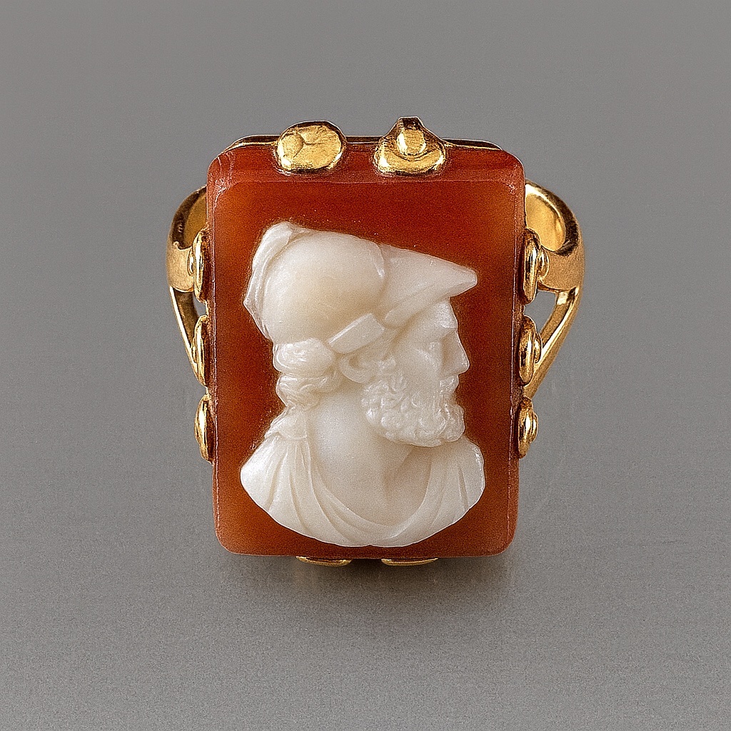 Bague au camée en agate – Or 18 carats