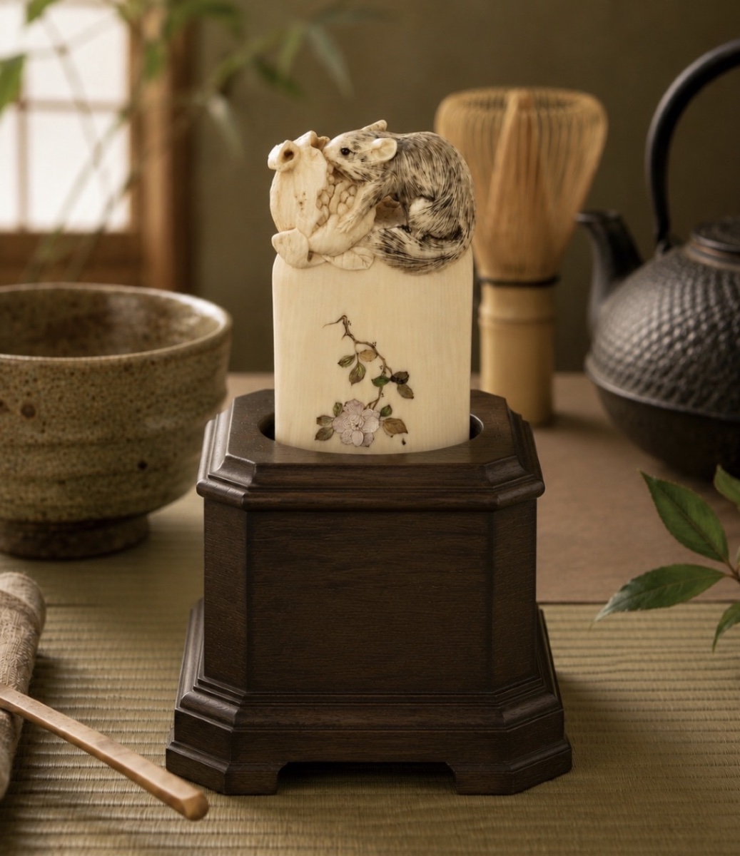 MESURE À THÉ "CHASAJI" MEIJI SCULPTÉE LOIR ET GRENADE, SHIBAYAMA, 19 ÈME SIÈCLE -photo-5