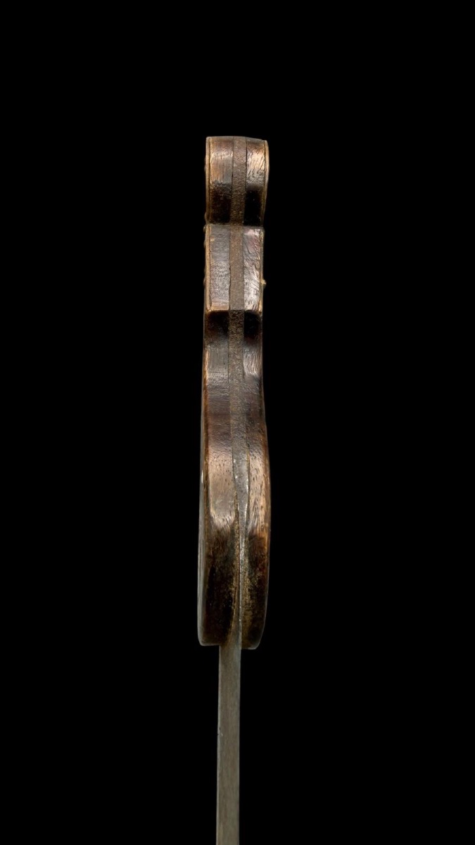 Blackfoot Wood And Metal Dag Knife Together With A Beaded Hide Sheath-photo-5