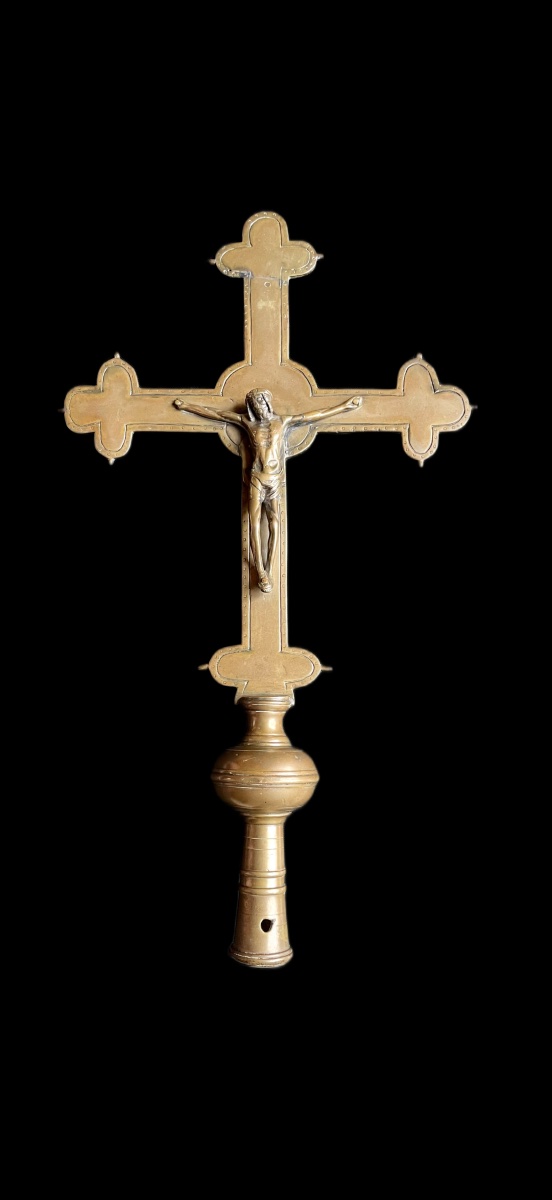 Large Bronze Processional Cross