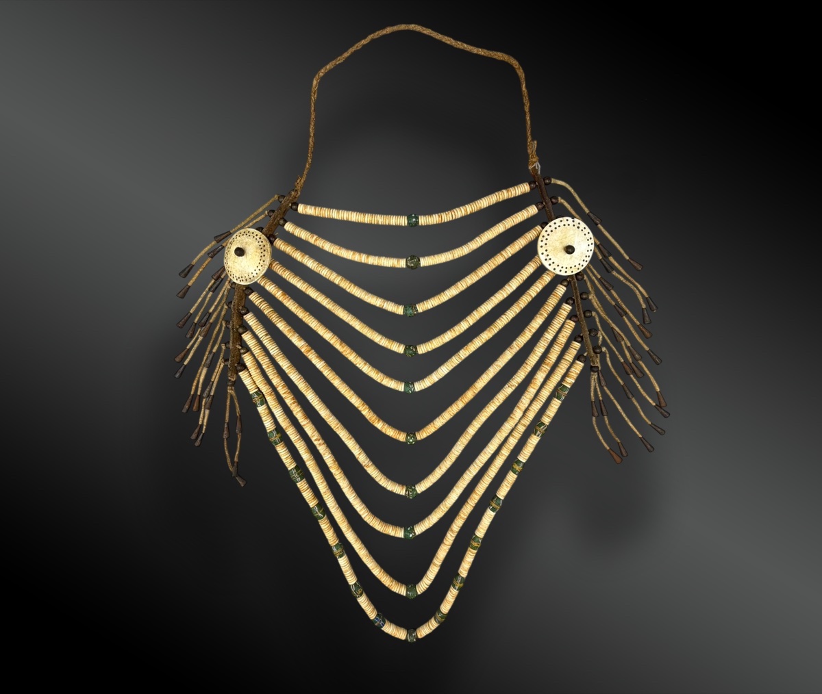 PARURE MASCULINE DE PRESTIGE (LOOP NECKLACE) DES NEZ-PERCÉS (NIMIIPUU)-photo-2