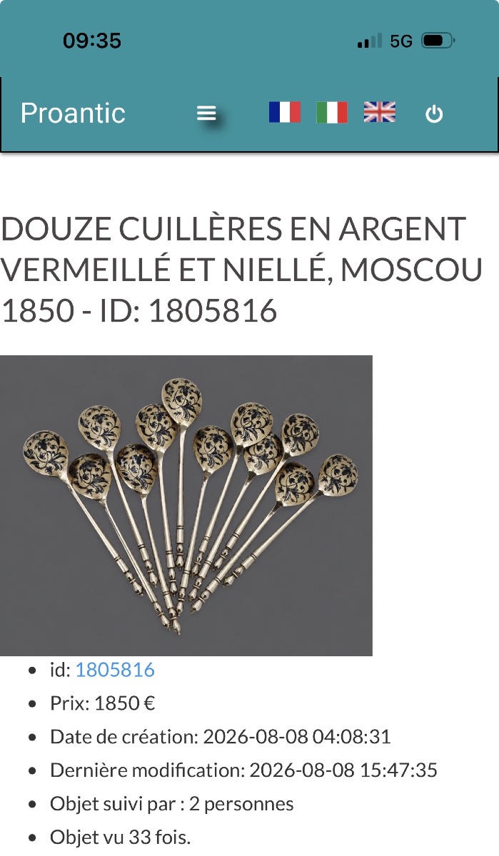 Twelve Vermeilled And Nielled Silver Spoons, Moscow 1850 -photo-1