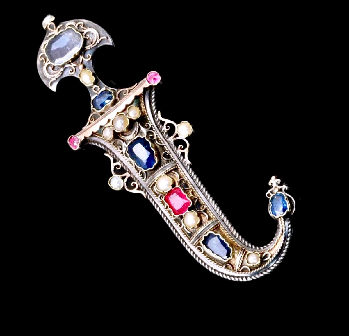 "topkapi" Brooch In The Shape Of An Orientalist Dagger