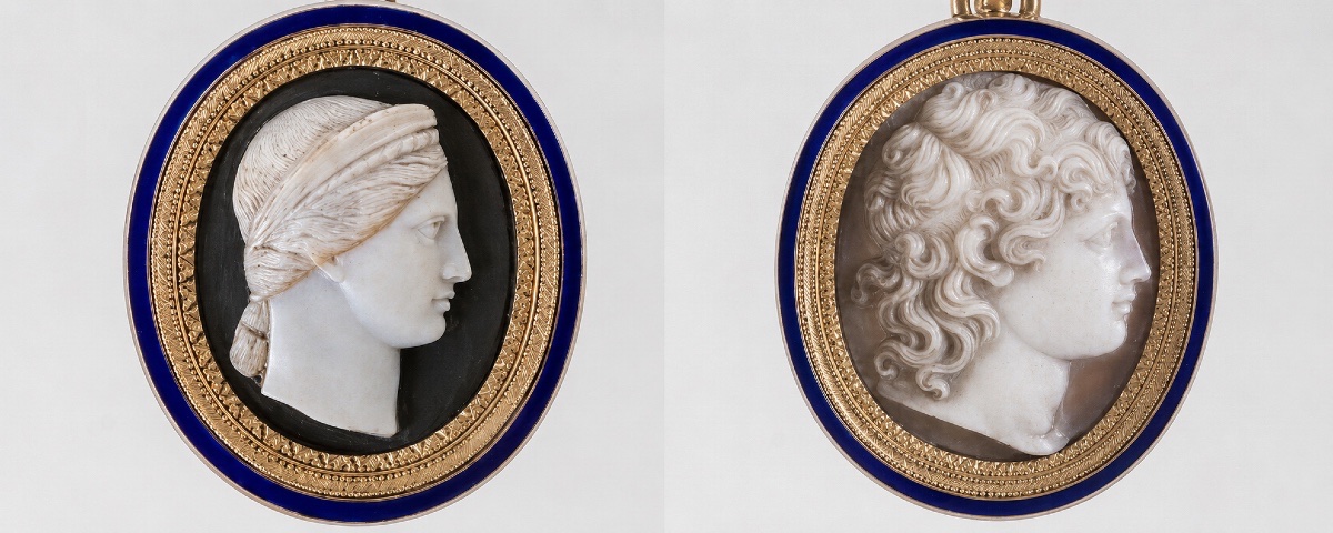 Neoclassical Agate Cameo With Two Layers, Set In Gold And Enamel, Empire Period-photo-3