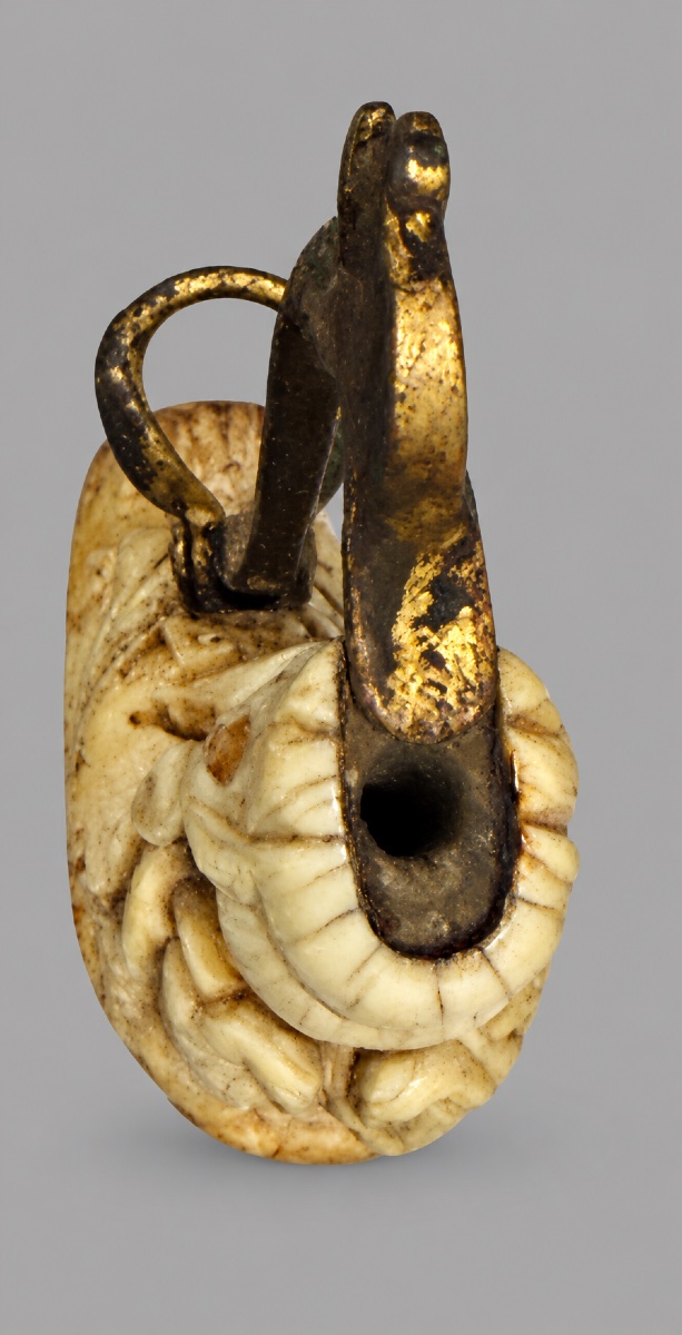 Moghul Prime-cord Powder Chest Made Of Carved Ivory, Decorated With Antilopes And Parakeets-photo-3