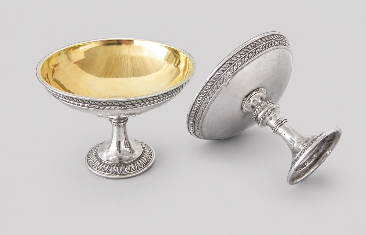 JEAN-BAPTISTE-CLAUDE ODIOT PAIRE DE SALERONS EN ARGENT ET VERMEIL PARIS, PREMIER EMPIRE, 1803-1