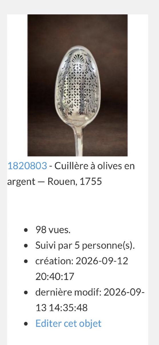 Cuillère à olives en argent - Lorient - 1755-photo-6