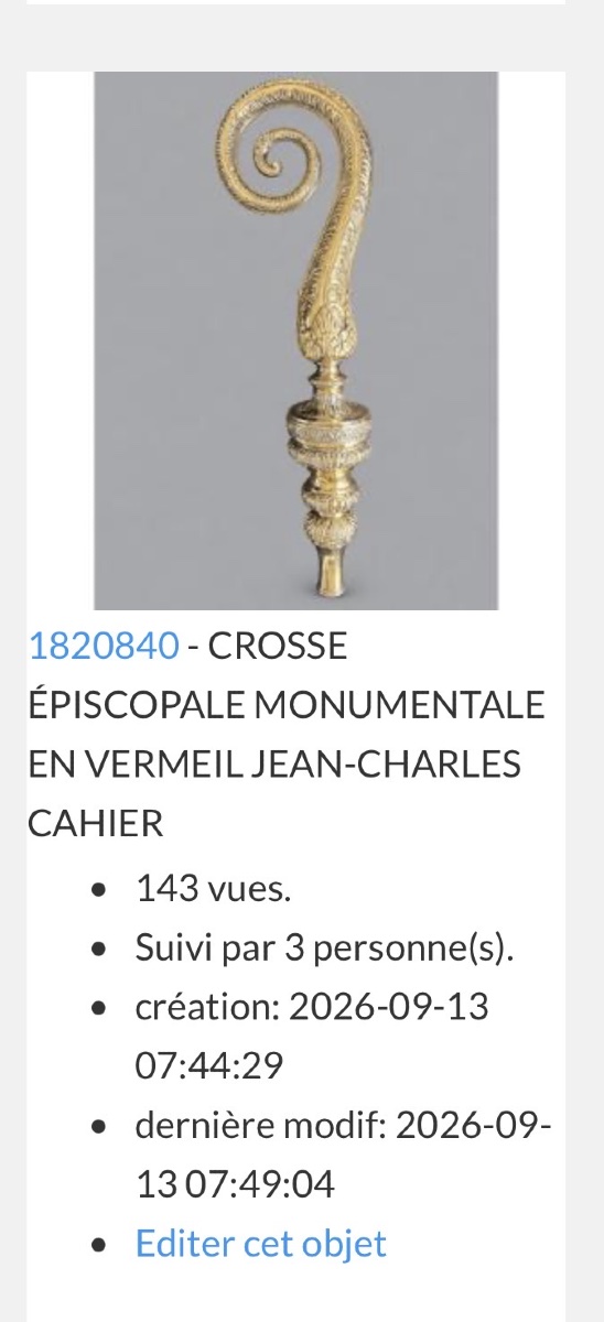 Monumental Bishop's Cross In Vermeil By Jean-charles Cahier-photo-2