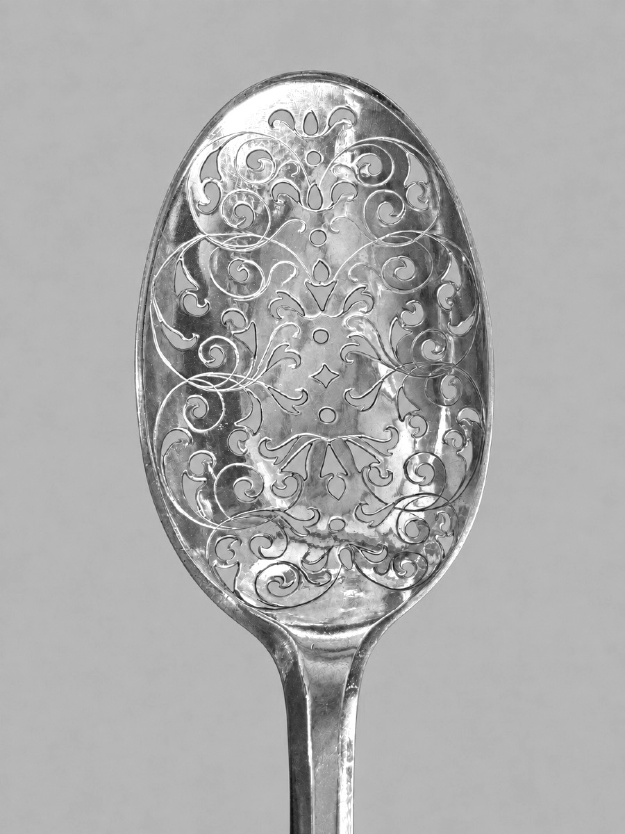 Solid Silver Olive Spoon, Antwerp, 1680–1715-photo-2
