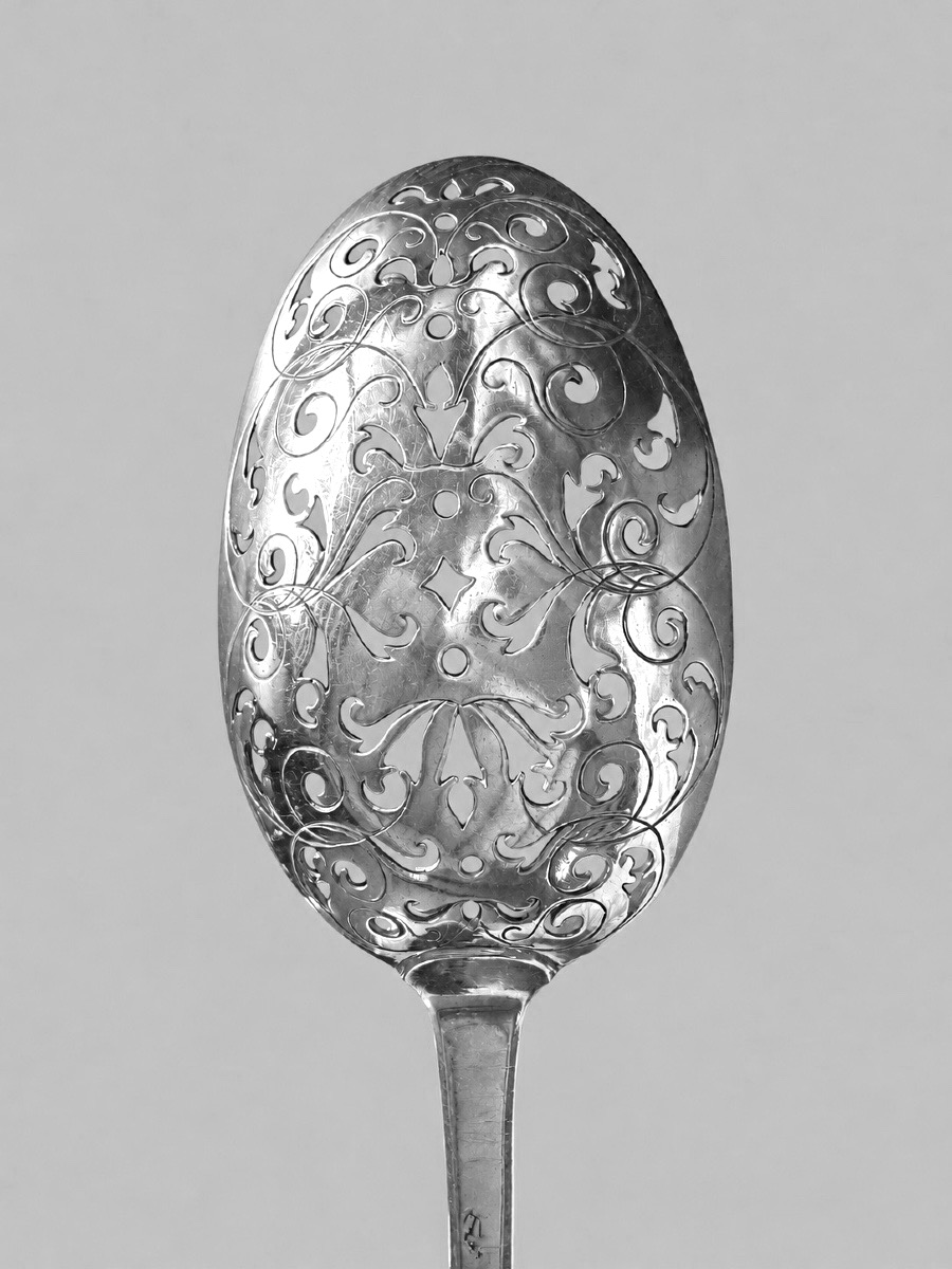 Solid Silver Olive Spoon, Antwerp, 1680–1715-photo-3
