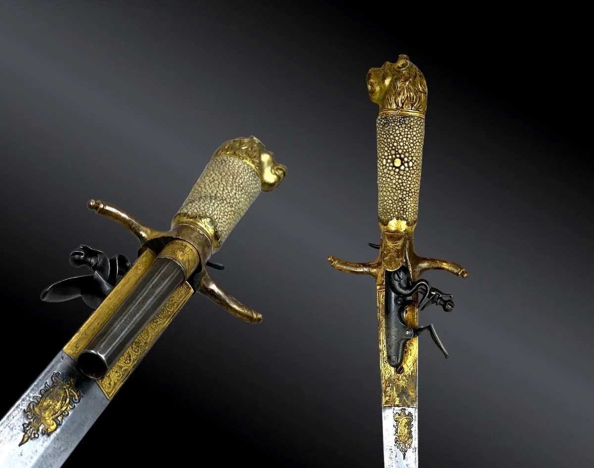 System Dagger With Flintlock Pistol. Germany, 18th Century. -photo-2