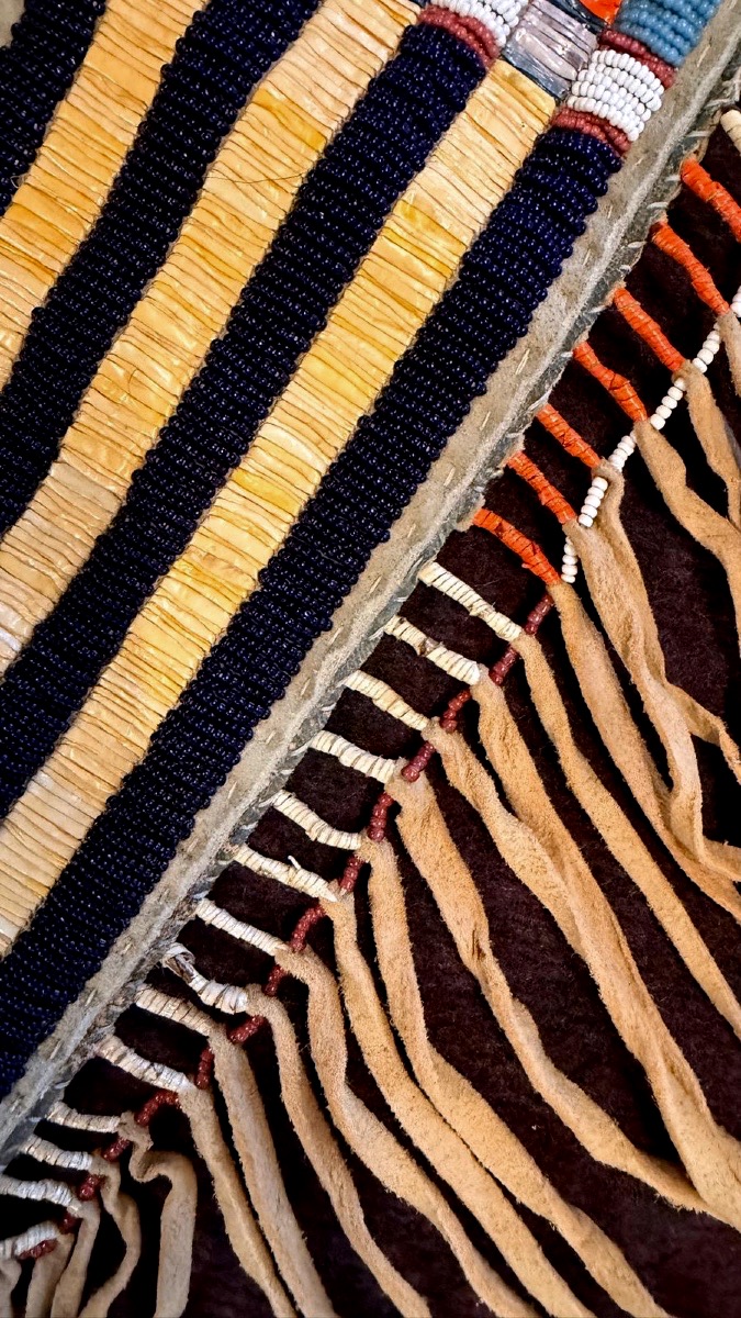 Étui de fusil en peau, orné de piquants de porc-épic et de perles-photo-4