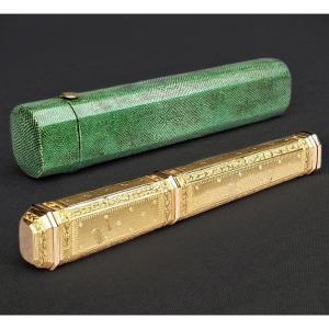 Gold Wax Case In Its Galuchat Box  Paris, Pre-revolutionary Era.