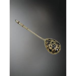 Twelve Silver-gilt And Nielloed Spoons, Moscow 1850