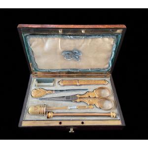 18k Solid Gold Sewing Set By Nicolas Delafontaine