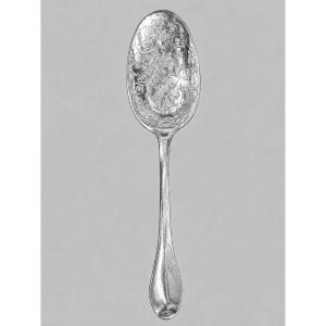 CUILLÈRE À OLIVES EN ARGENT MASSIF ANTWERPEN, 1680–1715