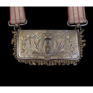 Exceptional Cartridge Pouch Belonging To A Colonel Of The Guard's Light Lancers