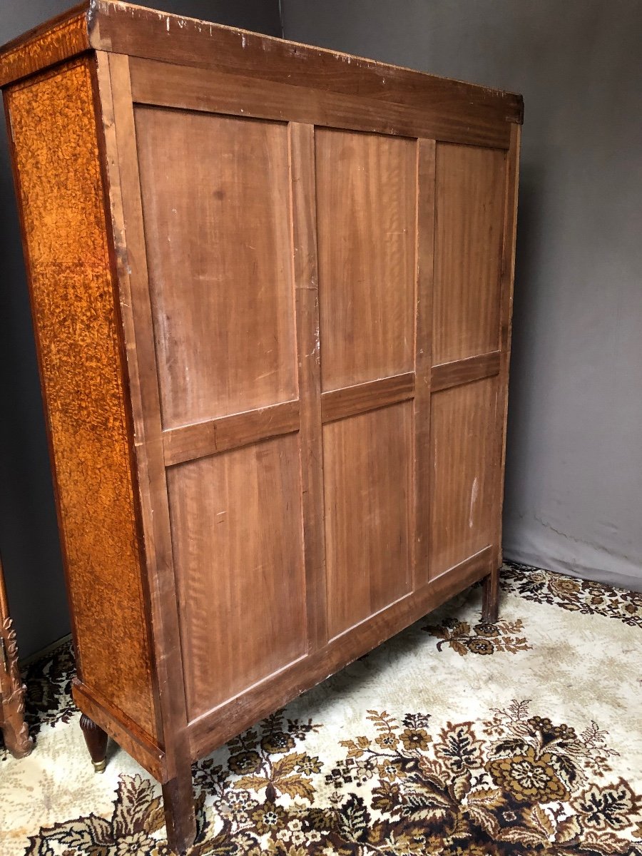 Library In Walnut Burl Marquetry 1940s-photo-3