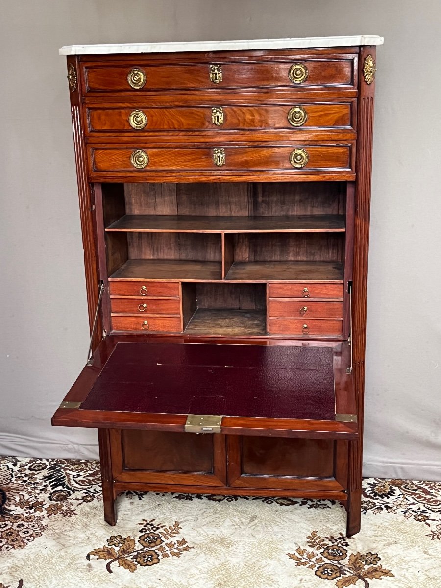 Secretaire en acajou estampillé L.N MALLE-photo-2